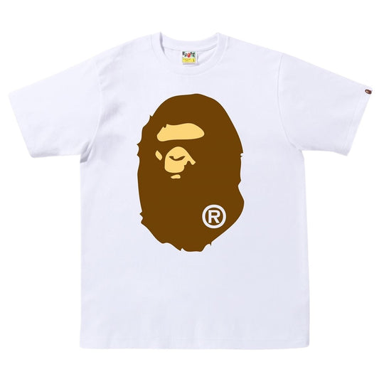 BAPE Iconic Big Brown Ape Head White T-Shirt