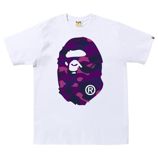 BAPE Iconic Big Purple Camo Ape Head White T-Shirt