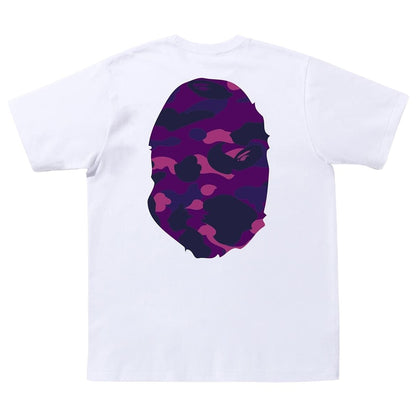BAPE Iconic Big Purple Camo Ape Head White T-Shirt